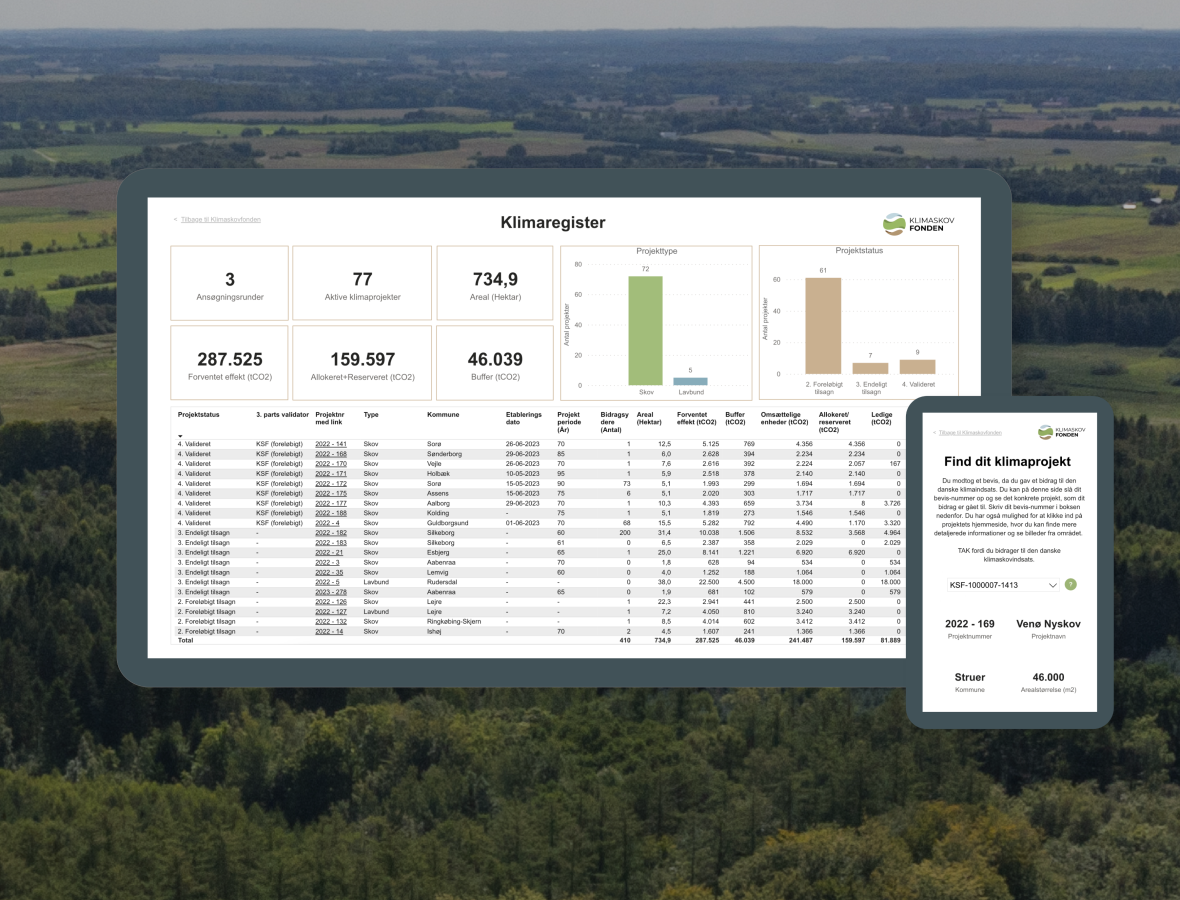 billede af register med skovbaggrund