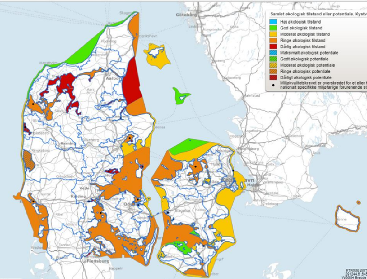 kort over vandmiljø hotspots