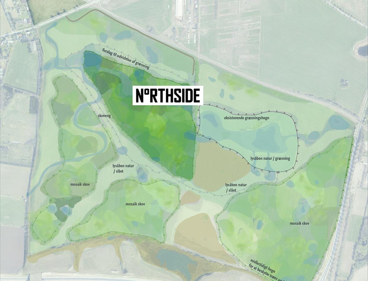 Kort over NorthSide finansieret areal ved Vilhelmsborg
