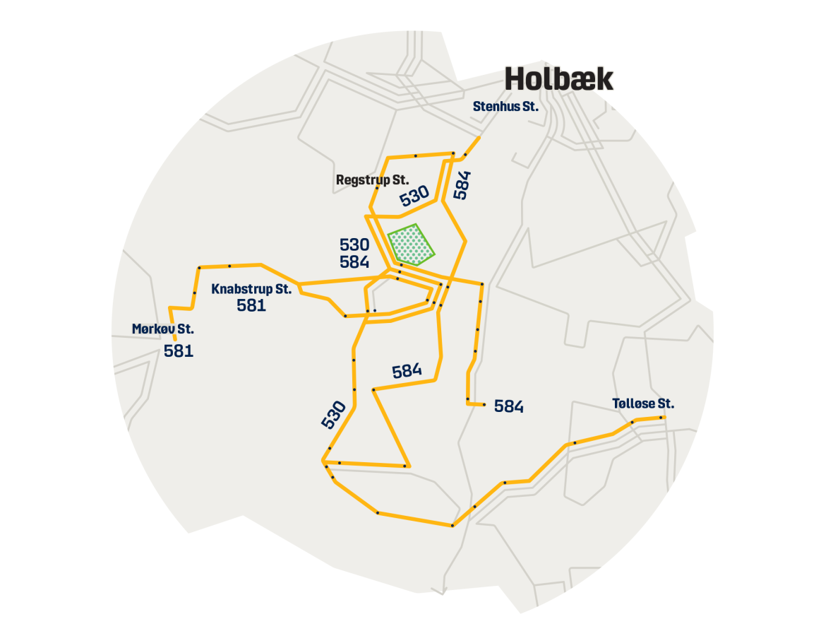 Movia trafikkort - Nr. Jernløse Kirkeskov