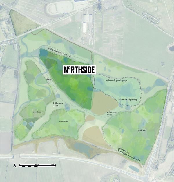 Kort over NorthSide finansieret areal ved Vilhelmsborg